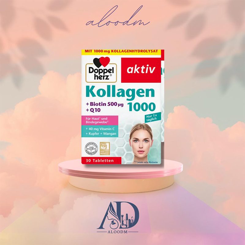 قرص کلاژن Doppelherz Kollagen 1000 + Biotin + Q10